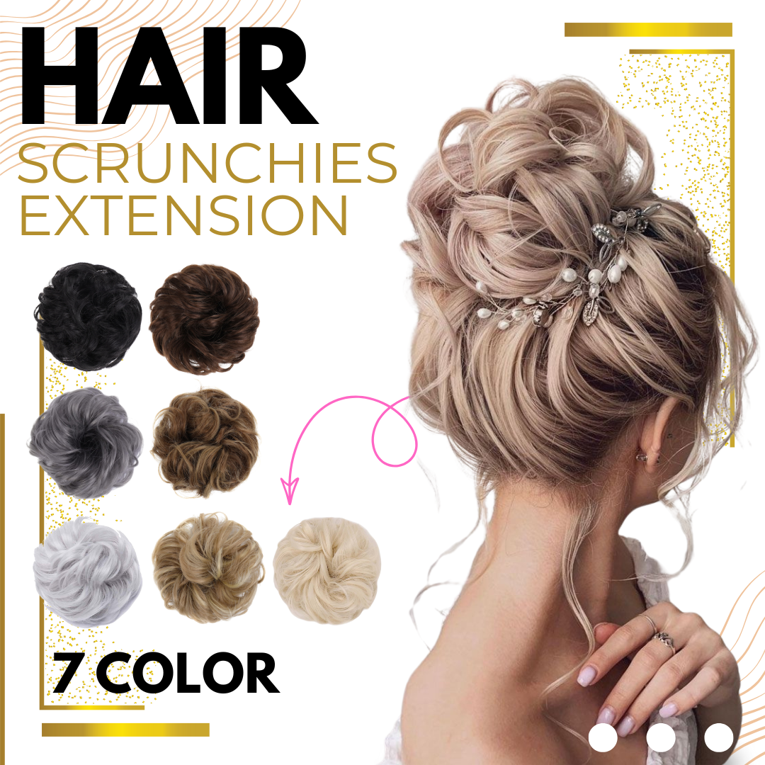 💖 Messy Bun Hair Extension Scrunchie – Instantly Add Volume & Style for Effortless Updos! 💁♀️✨